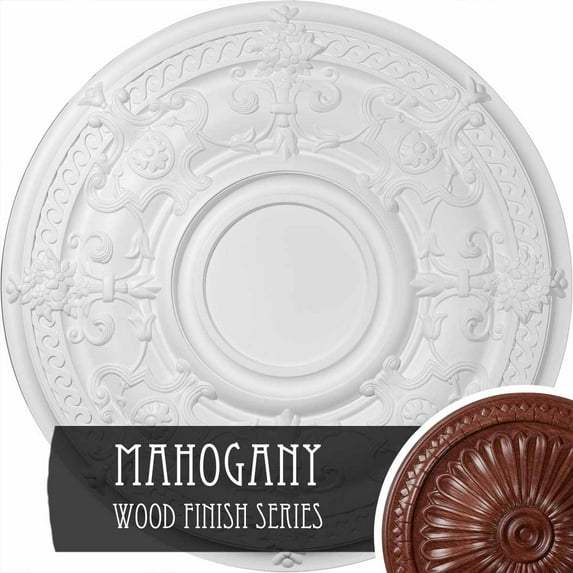 32 3/8"OD x 3 1/2"P Tristan Ceiling Medallion (Fits Canopies up to 6 1/4"), Hand-Painted Red Mahogany