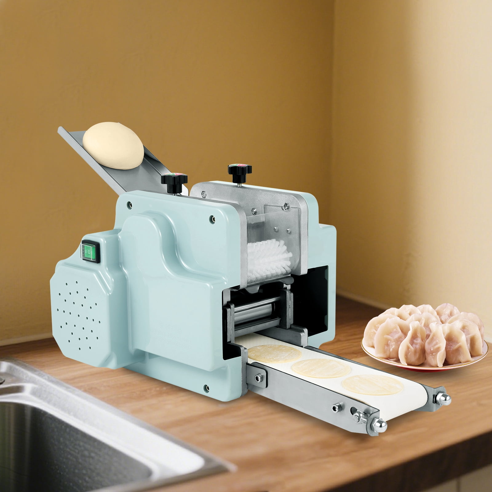 32*30.5*33cm Blue&Silver Home Kitchen Electric Dumpling Wrapper Maker ...