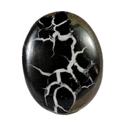 Khushi Gems Natural Black Septarian Oval Cabochon Loose Gemstone, 32.30 Ct