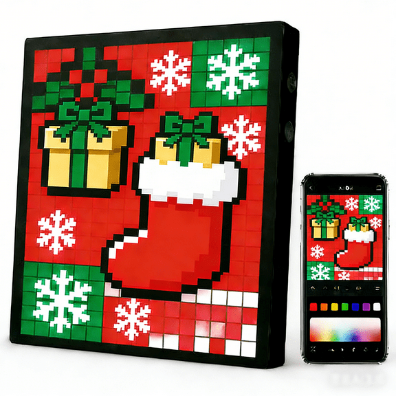 3232 RGB Pixel Art LED Display, APP & Bluetooth-Controlled Digital Frame for Home, Gaming Room Decor & Creative Gifting (Black)