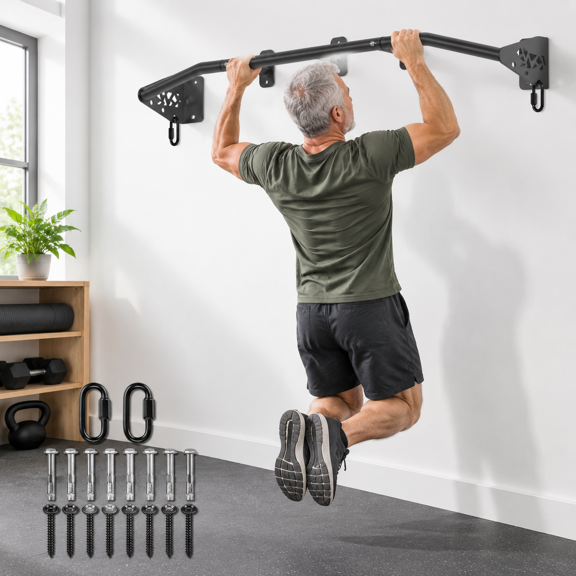 32"/36" Wall Mount Pull Up Bar Joist Chin For Doorway