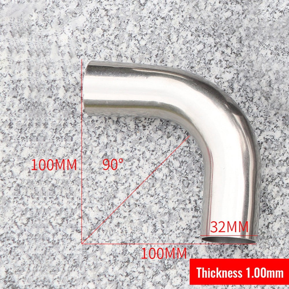 32/38/51MM Stainless Steel Thin Pipe Exhaust Pipe Elbow 90 Degree ...