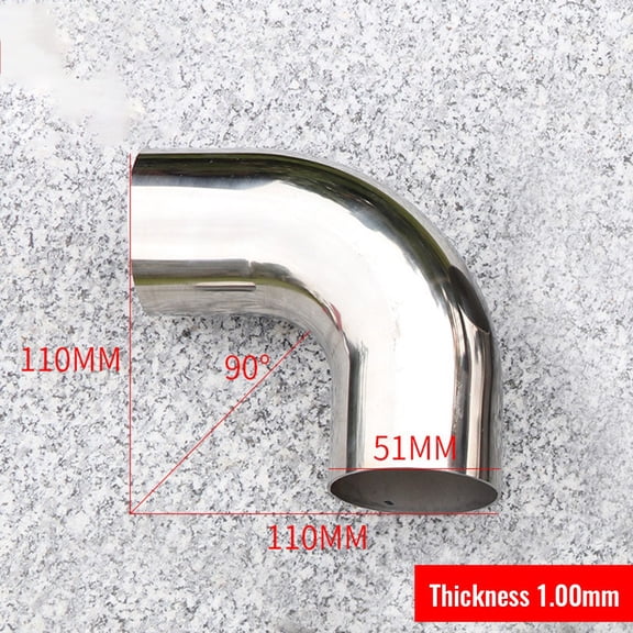 32/38/51MM stainless steel thin pipe exhaust pipe elbow 90 degree 2/1