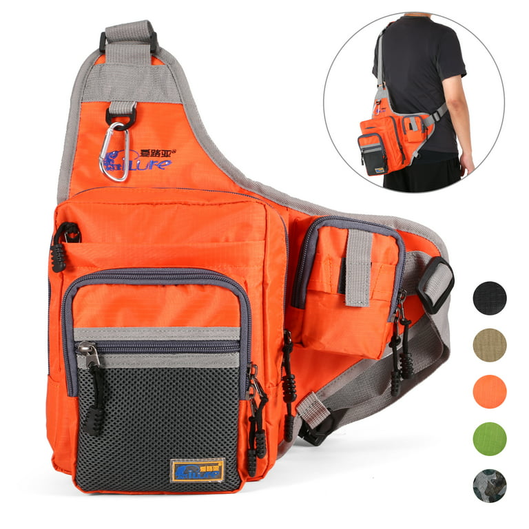 32*39*12cm Ilure Fishing Bag Multi-Purpose Waterproof Canvas Fishing Reel Lure Tackle Bag, Orange