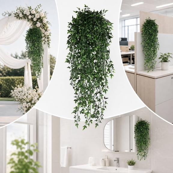 32.4-Inch Artificial Hanging Trailing Vines, 2-Pack Faux Ivy Wall Decor Plants for Home, Wedding, Patio & Indoor/Outdoor Use, Weather-Resistant Bohemian Style Greenery