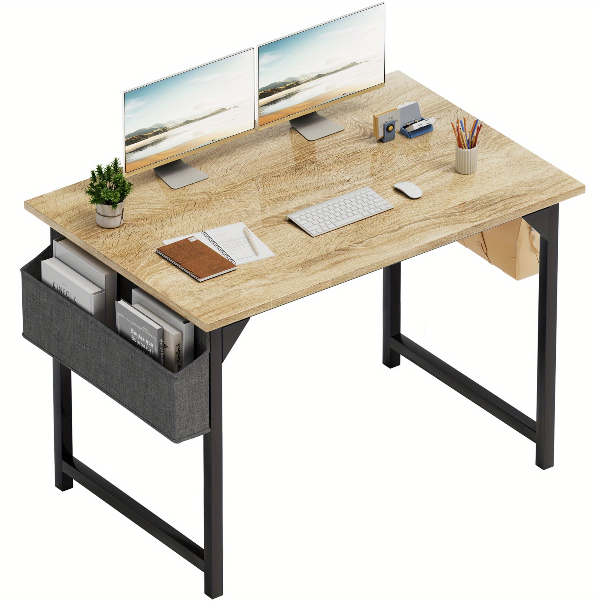 32/40/48 Inch Modern Computer Desk - Sturdy Metal Frame Office & Gaming ...