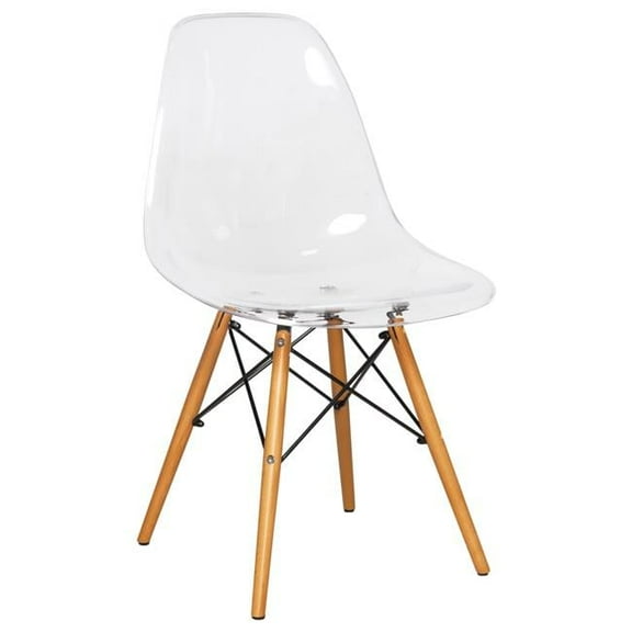 32.40 in. Dover Molded Side Chair, Clear