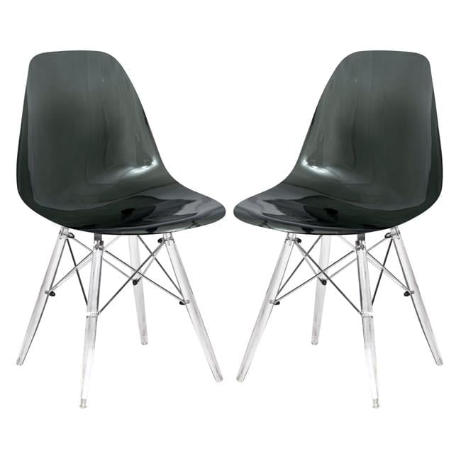 Elegant Dover Transparent Black Metal Cross Back Side Chair