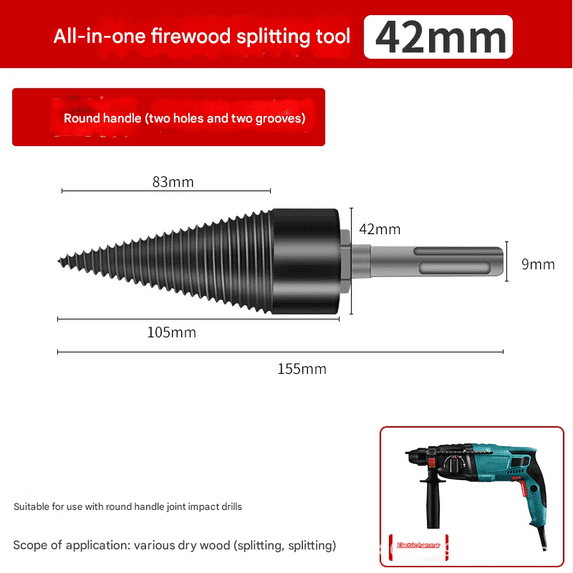 32/42mm Wood Drill Bit Twist Firewood Splitting Drill Bit Wood Splitter ...