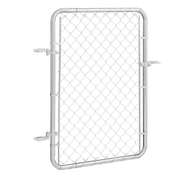 3246 Inch Galvanized Chain Link Fence Gate, Adjustable Fit 2-6'W4'H Farm Garden Fence Gate