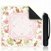 32.4x32.4 Inch Pink Mahjong Table Mat Non-Slip Noise Reduction Neoprene Mat with Storage Bag