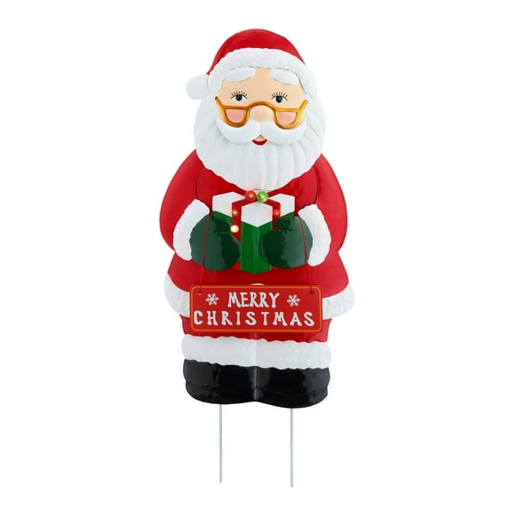 32.5" Outdoor Metal Santa Sign