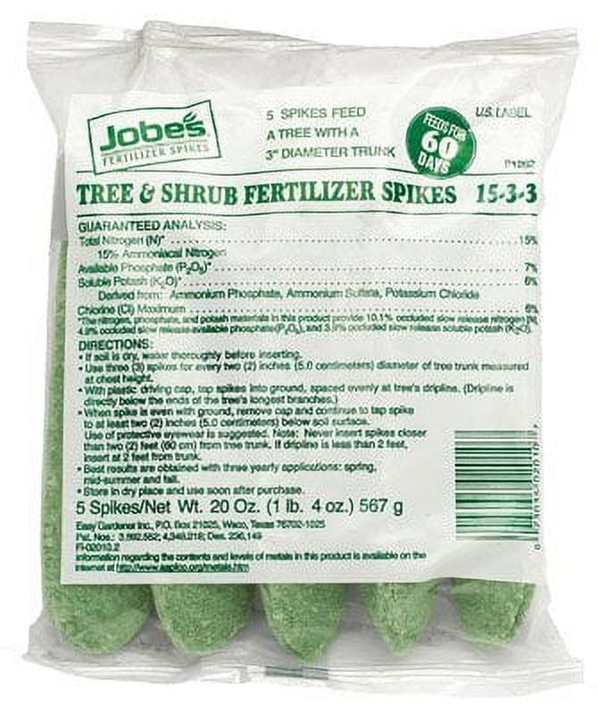 Jobe's 32 5 Packs Jobes 2010 Tree Shrub Fertilizer Spikes 15-3-3 — Outdoor & Indoor Plant Use, Easy Application