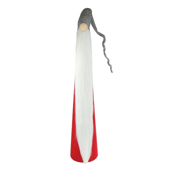 Northlight Tall Cone Gnome Christmas Decoration - 32.5" - Red and Gray