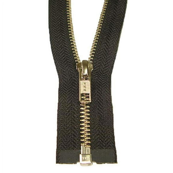 32"" #5 YKK Open Black Metal Zipper Antique Metal Teeth