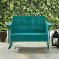 thumbnail image 1 of 32.5 x 48.75 x 28 in. Bates Metal Loveseat Glider - Turquoise, 1 of 1