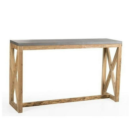 32.5 x 55.12 x 15.75 in. Valencia Console Table, Natural with Iron