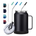 thumbnail image 1 of 32/50oz Insulated Coffee Mug with Straw and Handle, Double Wall Stainless Steel Travel Tumbler, Keep Cold 36 hrs, Leak Proof Lid, Reusable Cup for Water & Iced Drinks, 1 of 10
