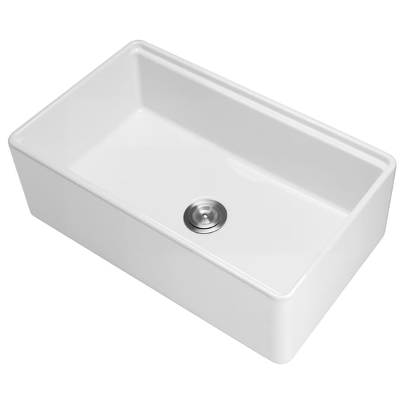 32.5x20 in Farmhouse Sink Undermount Kitchen Single Bowl Basin, White Fireclay Sink with Workstation, Drain Strainer, Grid, Bamboo Cutting Board, Roll-Up Rack, Deep Large Capacity for Modern Kitchens