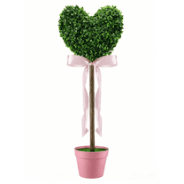 32.6" Artificial Boxwood Heart-Shaped Topiary Tree, Realistic Faux Plant Love Topiary, Indoor & Outdoor Valentine's Day Decorations for Front Door Garden Porch, Holidays Decors for Home (1PC)