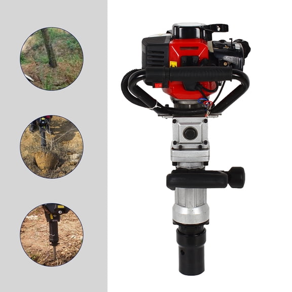 32.6CC Gas Powered T Post Driver 2 Stroke Gas Powered Pile Driver Fence with Air-Cooled Cooling System 900W Portable Petrol Piledriver Pile Driver Hammer for Piling Project 8500RPM