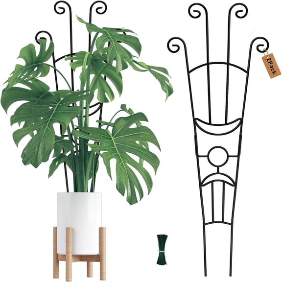 32.6in Plant Trellis, 2Pcs Cuopluber Metal Garden Trellis for Climbing Plants, Plant Support Stakes for Plants Indoors & Outdoor Potted Plants, Houseplants, Flowers Vine, Ivy, Pothos, Monstera