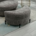 thumbnail image 1 of 32.7" W Chenille Upholstered Half Crescent Moon Storage Bench Large Ottoman with Tray Serve, 1 of 7