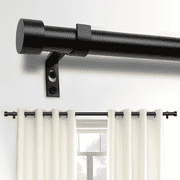 32"-72" Curtain Rods, 1 inch Diameter Window Curtain Rod Set,Heavy Duty Curtain Rods with Aluminium Finials,Black
