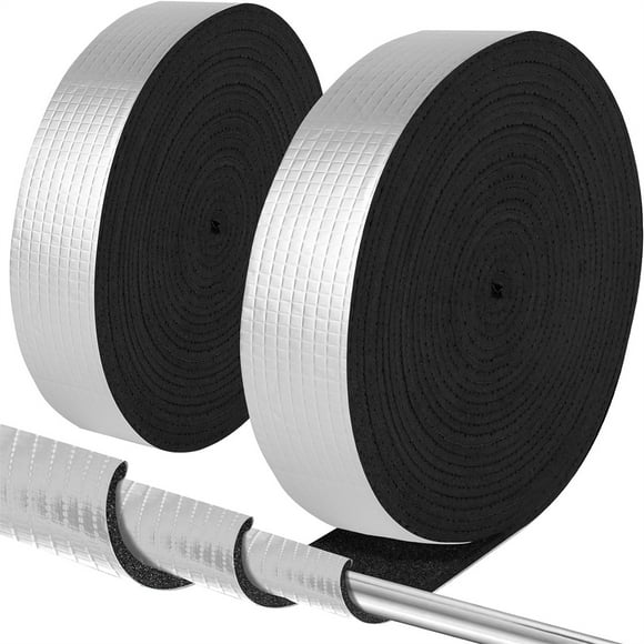 32.8 FT Pipe Insulation Wrap,2 Pack Foil Pipe Wrap,Insulation Tape Self Adhesive for Outdoor Indoor Pipe Insulation Wrap Freezing Weather