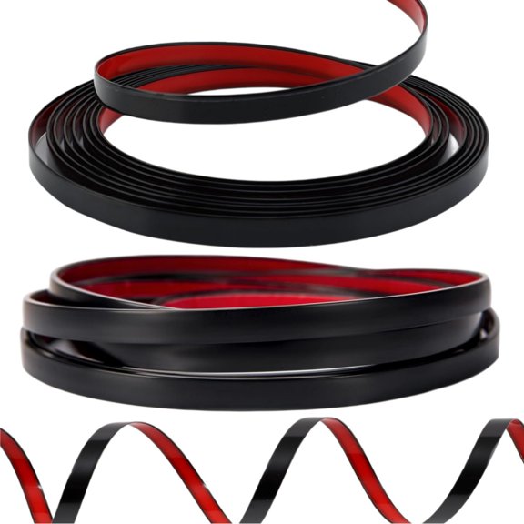 32.8 FT x 0.4in Peel off and Stick Molding Trim, Bexikou Flexible Self Adhesive Trim for Mirror, Tile Edge, Backsplash, Wall Border, Plastic Edge Decorative Molding Strip, Black