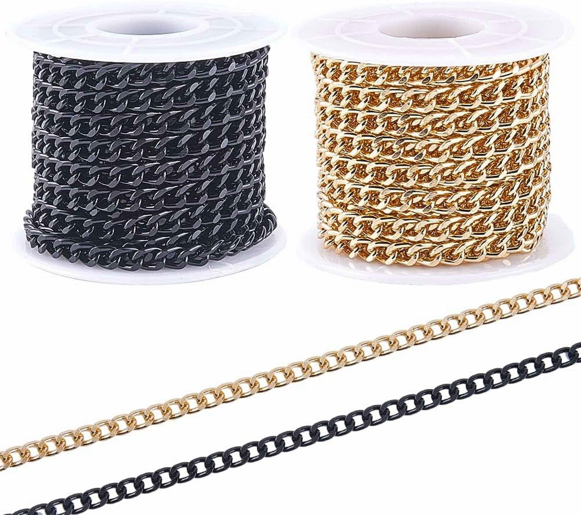 32.8 Feet/10M 2 Colors Gold Curb Chain Bulk Aluminum Curb Chain Link ...