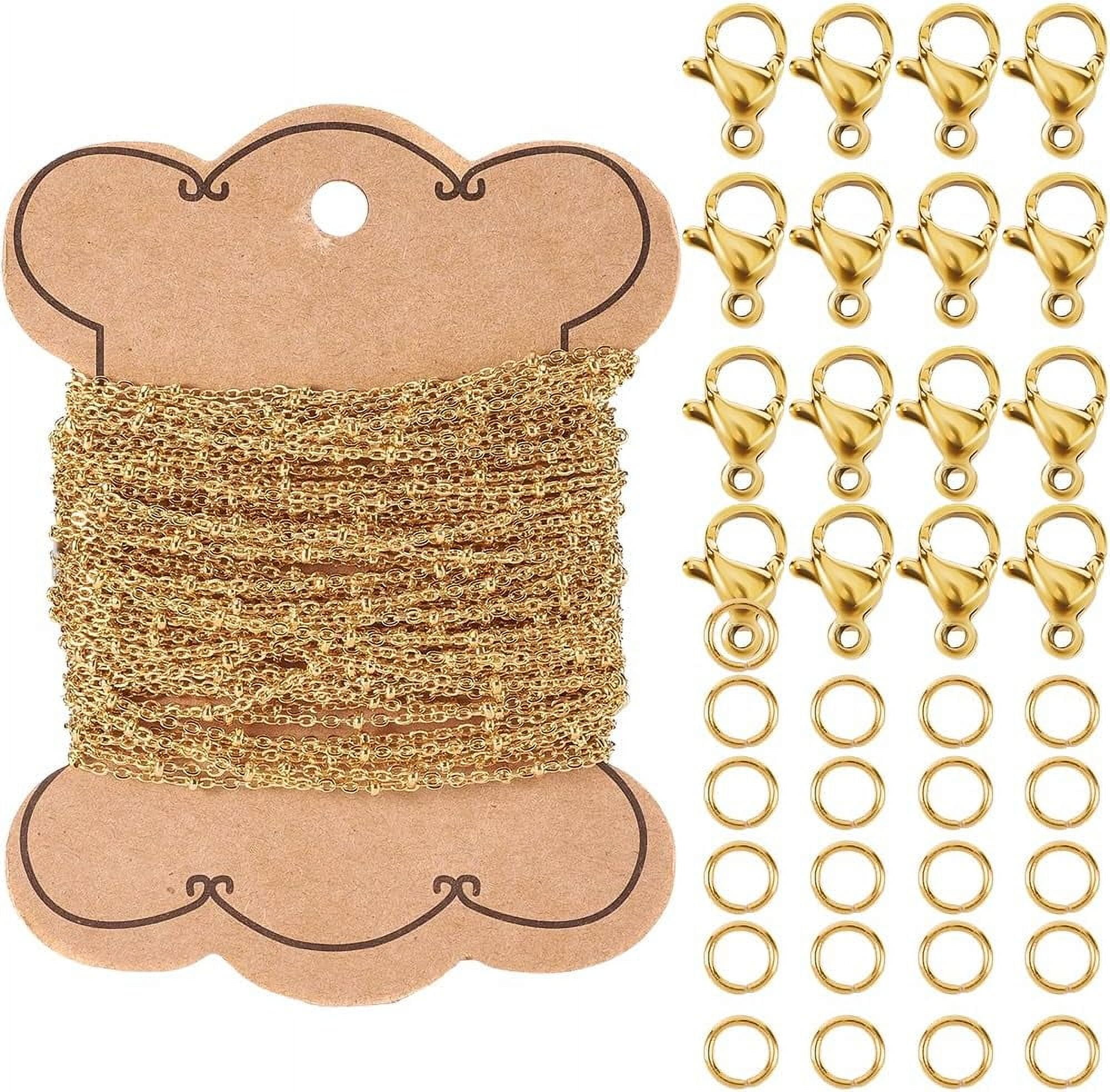 32.8 Feet/10M 2x1.5mm Stainless Steel Link Cable Chain Satellite Chains Cable Roll with Jump ...