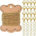 thumbnail image 1 of 32.8 Feet/10M 2x1.5mm Stainless Steel Link Cable Chain Satellite Chains Cable Roll with Jump Ring and Lobster Clasps Link Chains Kits, 1 of 5