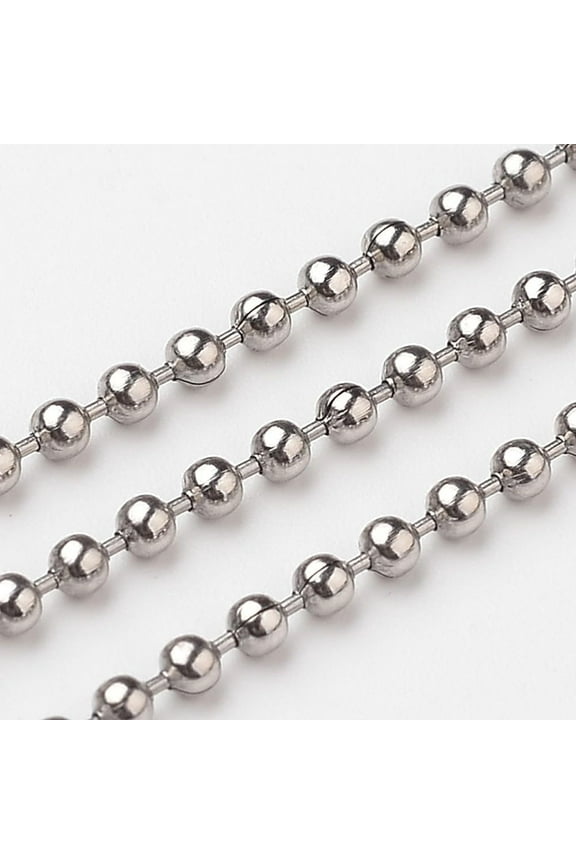 32.8 Feet(10m) 304 Stainless Steel Ball Chains DIY Craft Chain with Spool Stainless Steel Color Ball Chains Resistant Chains for Women Jewelry Making Necklace 2mm Silver DIY