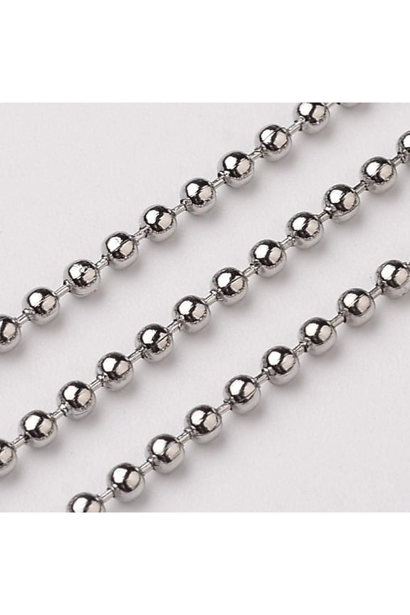 32.8 Feet(10m) 304 Stainless Steel Ball Chains Stainless Steel Color Extender Chain DIY Craft Chain Ball Chain Links for Women Necklace Bracelet Jewelry Making Chains 1.5mm Stainless Steel Color 10ms