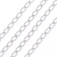 thumbnail image 1 of 32.8 Feet(10m) 304 Stainless Steel Curb Chains/Warped Chains Extender Chain with Card Paper Stainless Steel Color Warped Chain Links for Women Jewelry Making Links: 3x1.2x0.3mm 10ms, 1 of 4