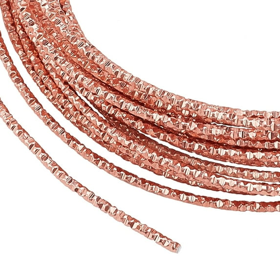 32.8 Feet 12 Gauge Rose Gold Textured Aluminum Wire Diamond Cut Round Aluminum Craft Wire for Ornaments Making and Other Jewelry Craft Work White DIY
