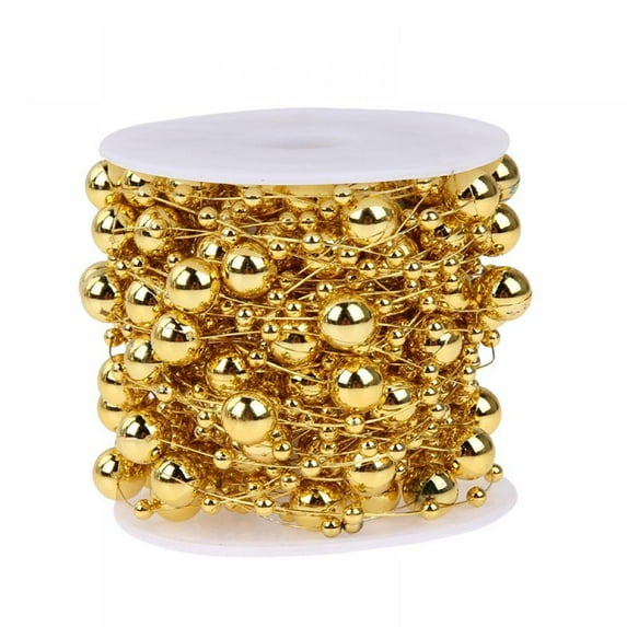 32.8 Feet Christmas Tree Beads Garland Plastic Pearl String Strands Chain for Christmas Wedding Decoration