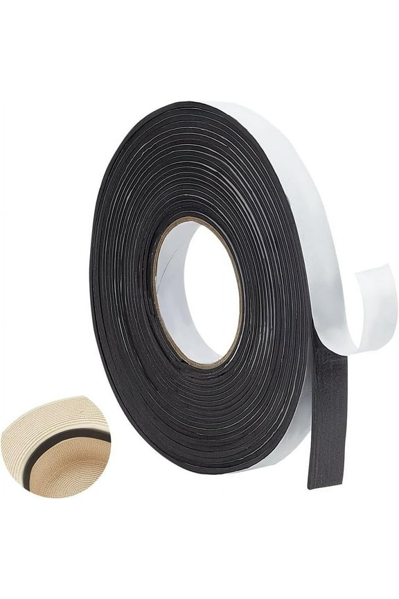 32.8 Feet Hat Tape Roll Black Hats Size Reducer Insert Foam Filler 0.79Inch Wide Cap Sizing Strip Insert Cap Sizing Tape Self Adhesive for Fedora Baseball Caps Pana Straw Cowboy Western Black DIY