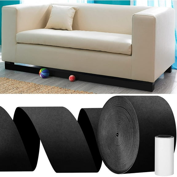 Ebaokuup Adjustable Under-Couch Blocker, 32.8ft Barrier to Stop Things from Sliding Under Sliding Sofas & Furniture (With Mounting Straps)