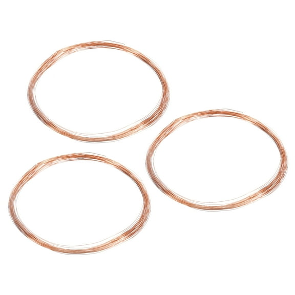 32.8 Feet Solid Bare Copper Wire 30 Gauge 99.9% Pure Copper Wire, 0.25mm Soft Beading Wire, 3 Packs