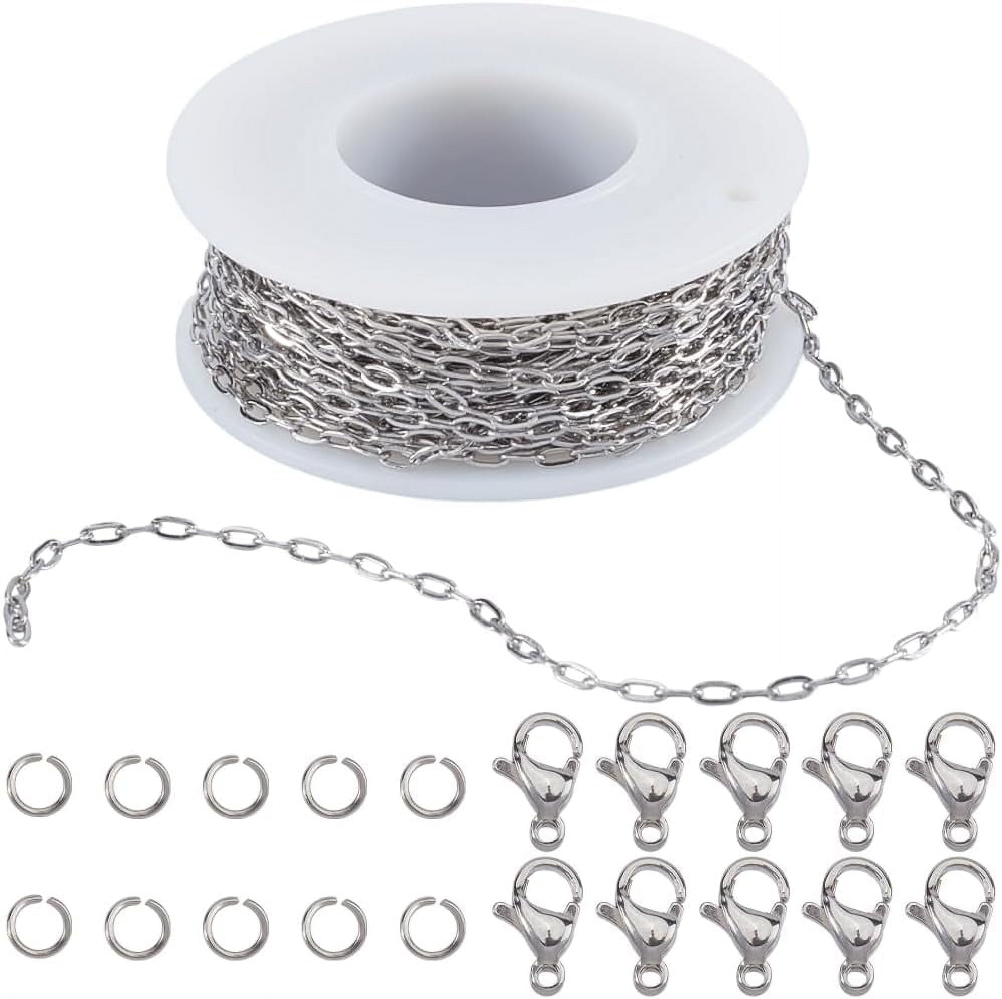 32.8 Feet Stainless Steel Paperclip Chains Silver Paper Clip Chain Bulk ...