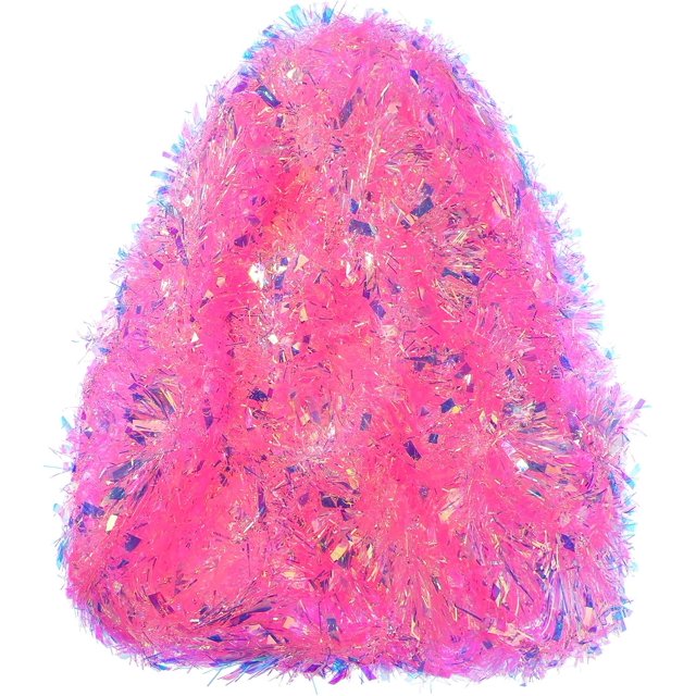 32.8 Ft Christmas Tinsel Garland,Iridescent Pink Hanging Metallic Twist