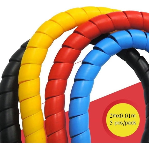 32.8 Ft Dog & Cat Cord Protector, 5-Pack Wire Sleeve Covers, 10mm Width, Pet-Proof Cable Protector to Prevent Chewing on Electrical & USB Cables