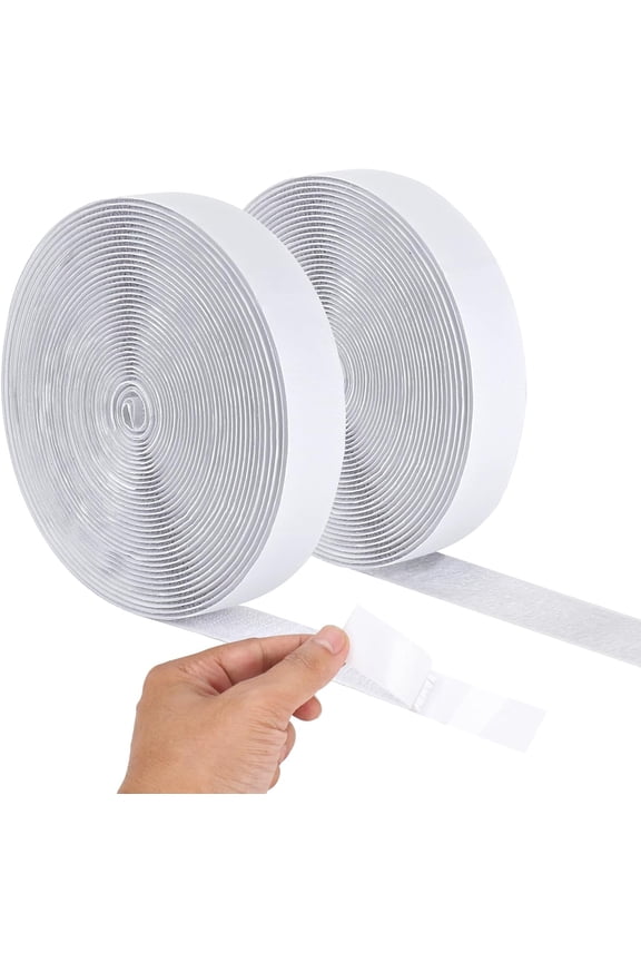 32.8 Ft x 1 Inch Velcro Strips with Adhesive, Hook and Loop Tape Heavy Duty, Double Sided Velcro Tape Velcro Roll, Sticky Velcro Strips for Crafting & Wall Hanging Indoor or Outdoor Use