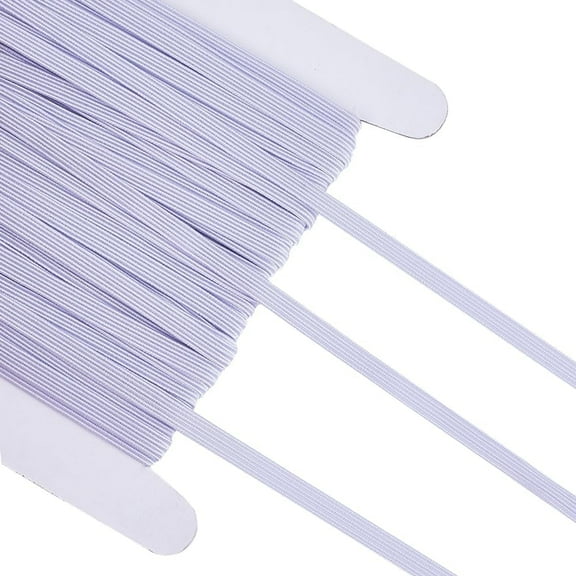 32.8 Yards 6mm Wide Woven Elastic Flat Band Cord String Roll Stretch Strap High Elasticity Fibre Stripes Ropes for Sewing and Crafting DIY Crafts Hats Bags Shoes White