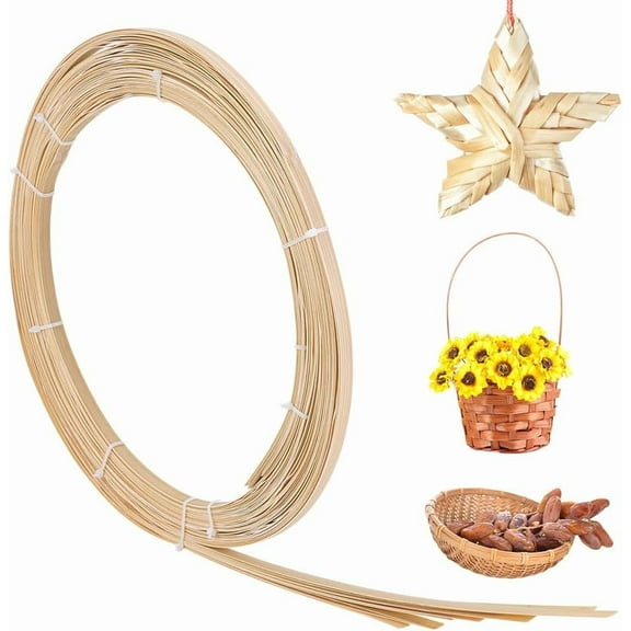 32.8 Yards Bamboo Strips 0.31inch Wide Flat Wicker Rattan Webbing Basket Weaving Materials DIY Basket Rattan for Basket Making Webbing Furniture Weaving DIY Crafts White