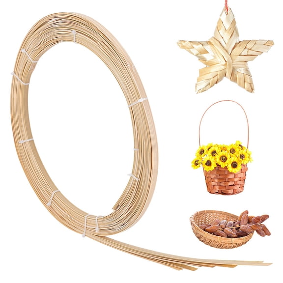 32.8 Yards Bamboo Strips 0.31inch Wide Flat Wicker Rattan Webbing Basket Weaving Materials DIY Basket RattanDIY