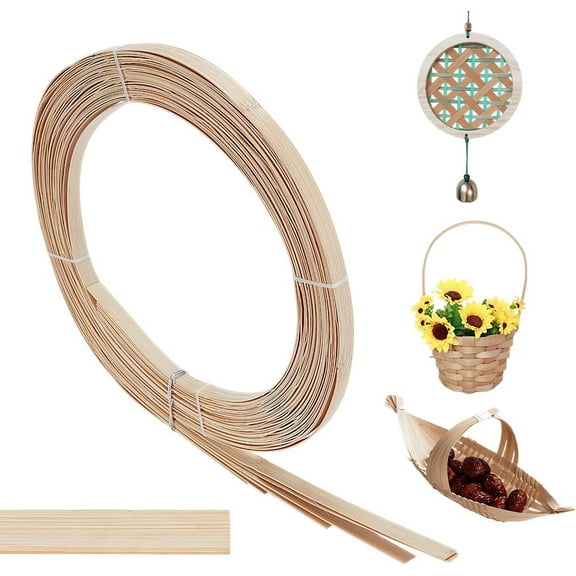 32.8 Yards Bamboo Strips 15mm Wide Flat Wicker Rattan Webbing Basket Weaving Materials DIY Basket Rattan for Basket Making Webbing Furniture Weaving DIY Crafts