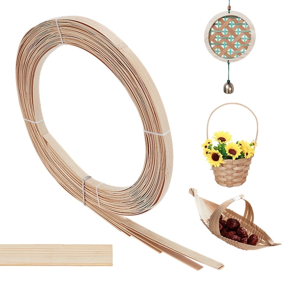 32.8 Yards Bamboo Strips 15mm Wide Flat Wicker Rattan Webbing Basket Weaving Materials DIY Basket Rattan